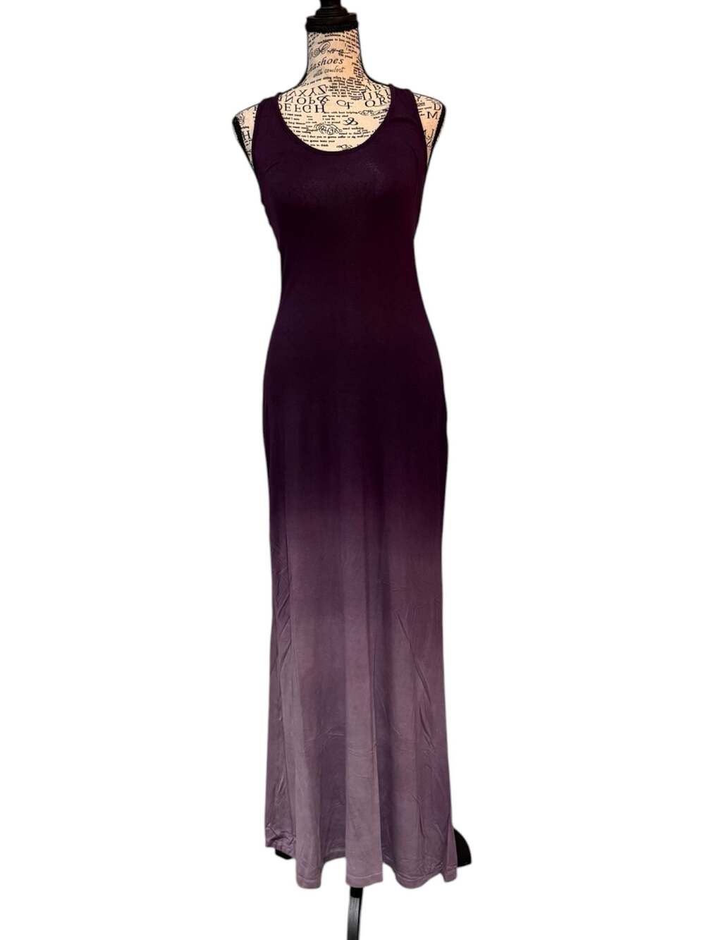 NWT Fraiche by J Purple Ombre Racerback Maxi Dress Size Small Sleeveless